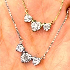 10k solid gold real si diamond women beautiful heart necklace free appraisal WOW